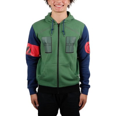Naruto Shippuden Anime Men's Kakashi Hatake Costume Cosplay Zippered Hoodie