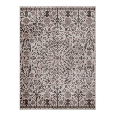Floral Mandala Polypropylene Indoor Area Rug or Runner by Blue Nile Mills