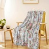 1pc Soft And Warm Rose Print Flange Blanket for Sofa, Couch, Office, Bed, Camping And Travel - 2 of 4