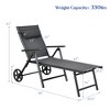 Costway  2PCS Patio Lounge Chair W/ Wheels Neck Pillow Aluminum Frame Adjustable - 2 of 4