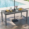 Tangkula HDPE Outdoor Dining Table for 6 Person 67" Patio Table w/ Wood-Like Tabletop - 2 of 4