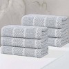 Viscose Cotton Blend Medium Weight Soft Textured Checkered and Ribbed Towel Set by Blue Nile Mills - 2 of 4