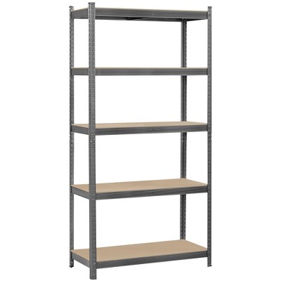 Yaheetech 71in 5-Tier Metal Storage Rack 5 Adjustable Shelves Boltless Shelving