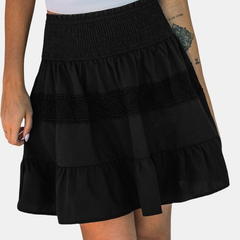 Flirtatious Black Sequin Ruffle Skirt
