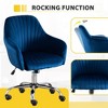 PAGED Modern Accent Chair with Casters, Adjustable Height Velvet Arm Chair with Metal Base, Home Office Chair for Bedroom - 3 of 4
