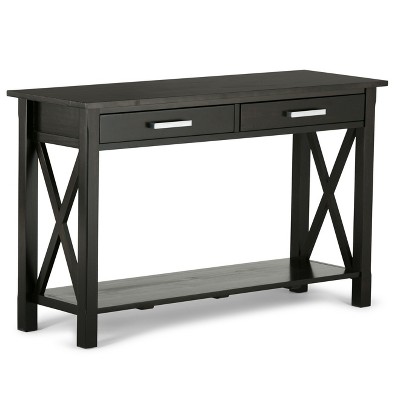 NicBex Crisscross Design Narrow Console Table with Storage,Entryway Table with 2 Drawers & Bottom Shelf,Foyer Table for Hallway,Living Room