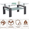 QingMoon 2-Tier Coffee Table Tempered Glass Top with Metal Legs Modern Small Coffee Tables for Livingroom - 4 of 4