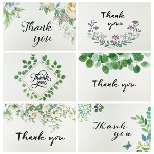 Wrapables Blank Thank You Cards with Envelopes for Weddings, Bridal Showers, Baby Showers (Set of 4) - 1 of 4