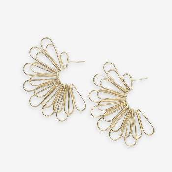 Ink+Alloy Florence Fanned Layered Loops Post Earrings Brass Brass