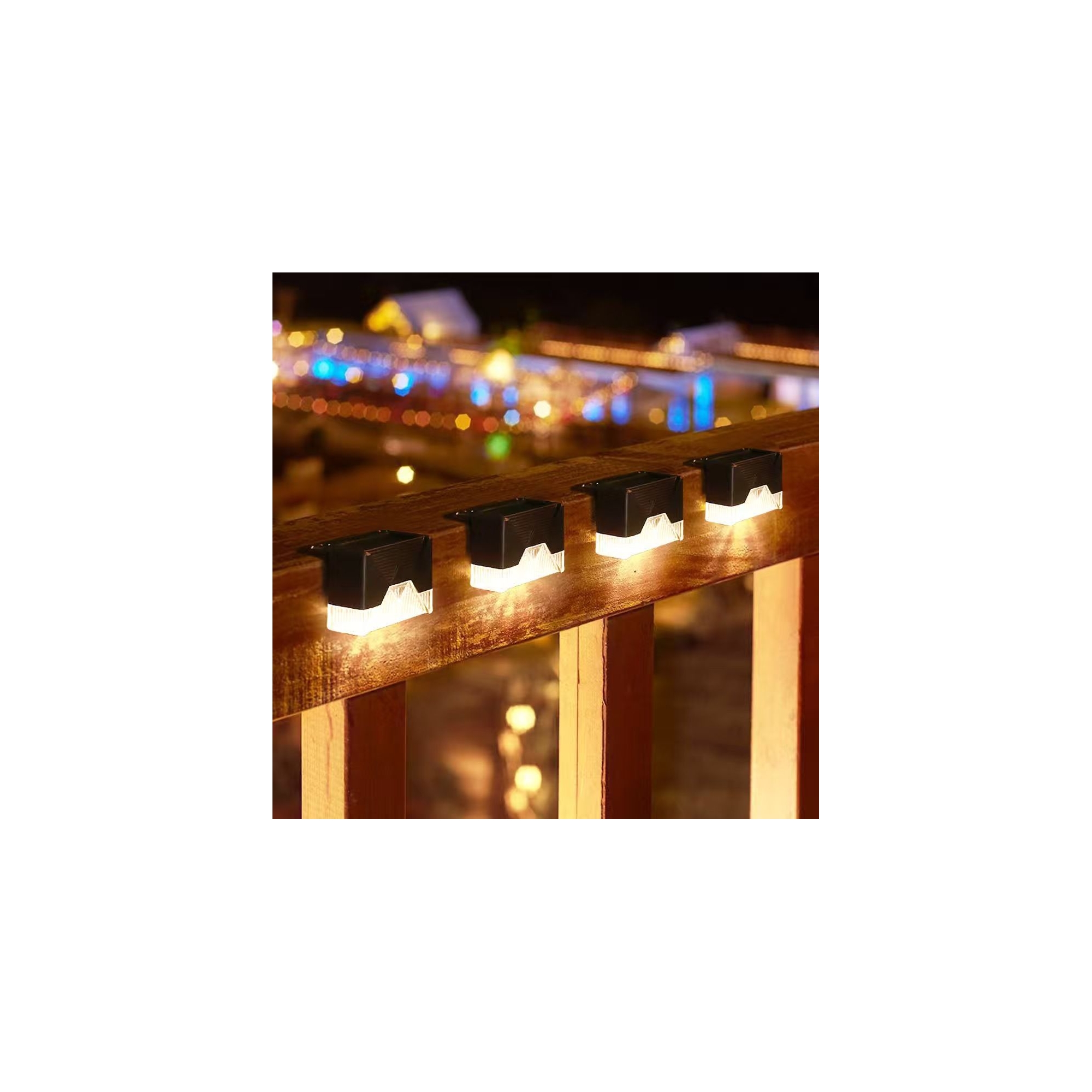 Swtroom Solar Deck Lights Outdoor 8 Pack Solar Step Light Waterproof Led Light for Outdoor Stairs Step Fence Yard Pathway and Patio