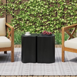 Christopher Knight Home Dextra Modern Patio Irregular Lightweight Concrete Split End Table - 1 of 4