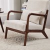 Sapphtopaz Modern Accent Chair with Pillow Upholstered Lounge Reading Chair with Wood Frame Comfy Arm Chair for Living Room, Bedroom - 2 of 4