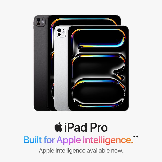 Apple iPad Pro
Built for Apple intelligence**
Apple intelligence available now.