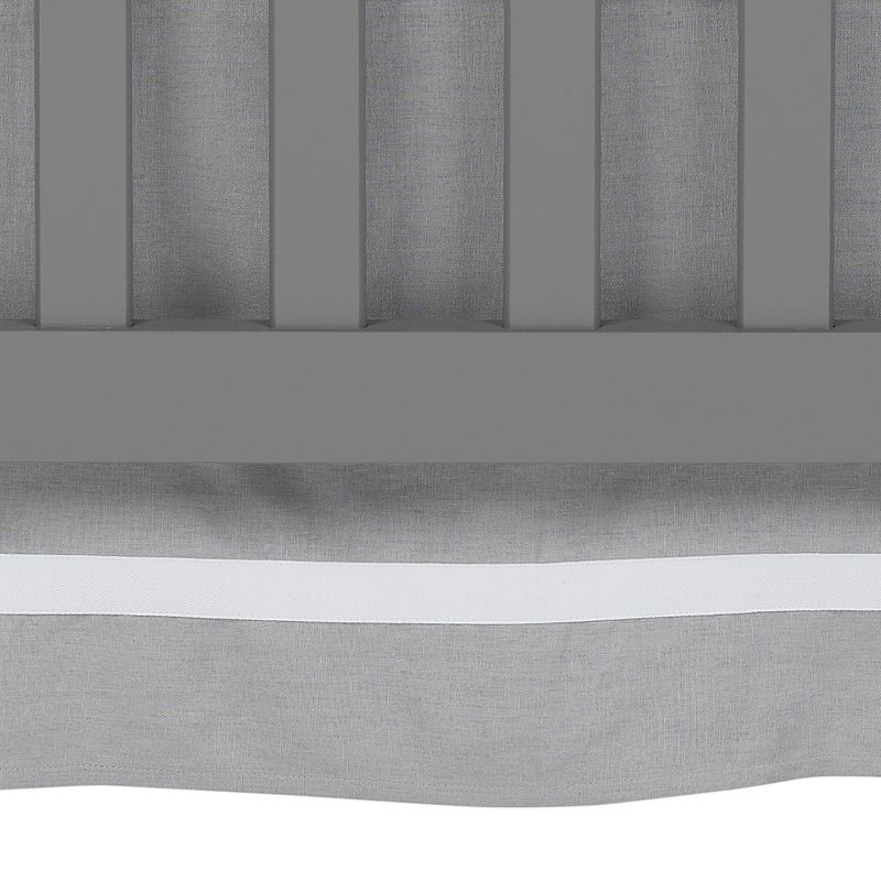Lambs & Ivy Signature Gray Linen with White Trim 4-Sided Crib Skirt, 1 of 5