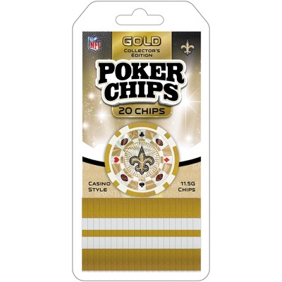 MasterPieces Game Day - NFL New Orleans Saints - 20 Piece Poker Chip Set, Casino Style