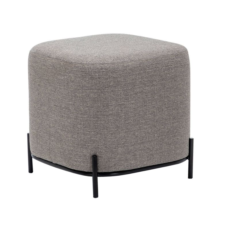 17" Modern Square Ottoman with Metal Base - WOVENBYRD, 5 of 21