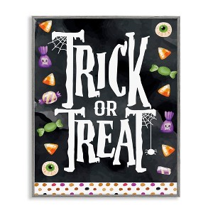 Stupell Industries Trick Or Treat Halloween Candy Framed Giclee Art - 1 of 4