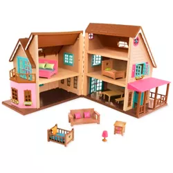 Li'l Woodzeez Toy House with Furniture 20pc - Honeysuckle Hillside Cottage
