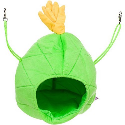 Multipet Large Green Pineapple House Small Animal Hideaway, 9" L X 9" W X 9" H