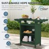 Hyleory Outdoor HDPE Bar Table with Storage Shelves and Glass Holder – Weather-Resistant Patio Entertainment Station - 4 of 4