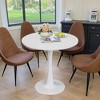 MAYEERTY 31.5" Small Round Dining Tulip Table, Wood Top, Metal Base, Seats 2-4, Black - 2 of 4