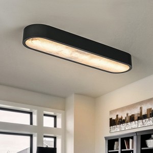 LLHZSY 23 3/5" Oval Flush Mount Ceiling Light with Marble-Black - 1 of 4