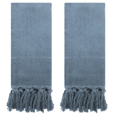 REGALWOVEN Cotton Bathroom Hand Towel with Tassel 14" x 30" 2 Pcs