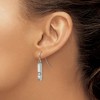 Chisel Stainless Steel Brushed and Polished with CZ Bar Dangle Earrings with Shepherd Hook - 3 of 4