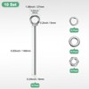 Unique Bargains Stainless Steel Durable Rust-Resistant Eyebolts with Nuts Washers Male Screw for Fastening 10 Pcs - 3 of 4