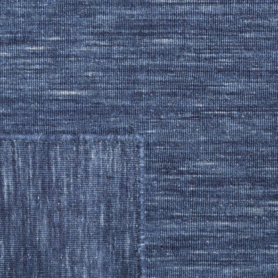 Handmade Navy Blue Wool Square Rug, 6'