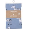 Lambs & Ivy Signature Zebra Blue Organic Cotton Breathable Fitted Crib Sheet - 3 of 4