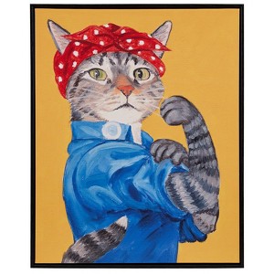 VisioGear Rosie the Feline Framed Canvas Wall Art, Wall Decor for Hallway Office Wall Decor, Multicolor, 20.5"*16.5"*1.25" - 1 of 4