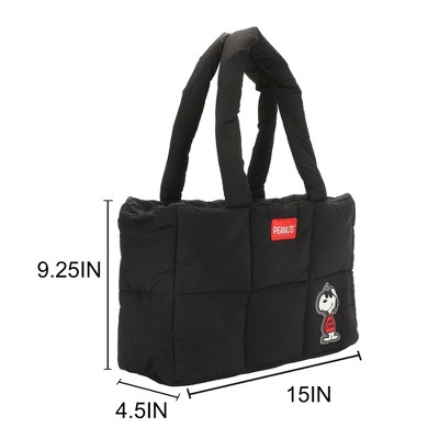 Peanuts Quilted Puffer Tote Bag with Rubber and PU Badge - image 5