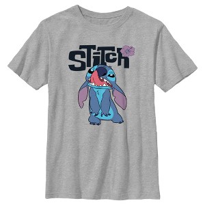 Boy's Lilo & Stitch Nose Picker Stitch T-Shirt - 1 of 4