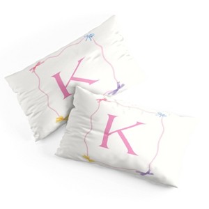 Deny Designs King April Lane Art Simple Bow Monogram K Microfiber Printed Pillow Sham - 1 of 3