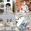 Washable Rug Vintage Floral Floor Carpet with Anti Slip Backing - 2 of 4
