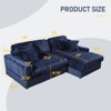 NicBex Couches for Living Room Comfy 3-seat Corner Sofa Corduroy Upholstered Sleeper Sofa Couch with Deep Seat& 6 Pillows - 3 of 4