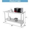 60X24x35 Inch Stainless Steel Work Table with Double Shelf, Heavy Duty Prep Station for Kitchen Restaurant or Garage Storage - 2 of 4