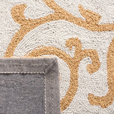 Hand-Knotted Light Blue Wool Round Accent Rug