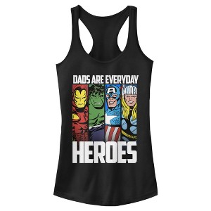 Juniors Womens Marvel Father's Day Avengers Everyday Heroes Racerback Tank Top - 1 of 4