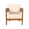 Christopher Knight Home Valentina Patio 5 Piece Rustic Rope Weave Acacia Wood Seating Set with Coffee Table and Cushions - 4 of 4