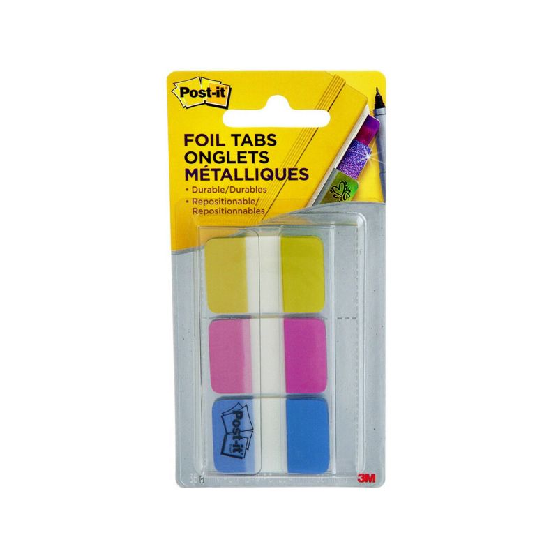 Post-it 36ct Foil Tabs - Iridescent Colors, 1 of 14