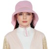 Anna-Kaci Womens Sun Hat Wide Brim Bucket Hats with Neck Flap and Ponytail Hole for Summer Beach Fishing Hiking - 2 of 4