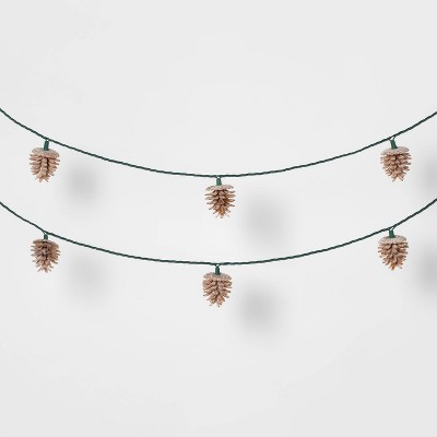 10ct Christmas LED String Lights with Sugared Pine cones Warm White GW - Wondershop™