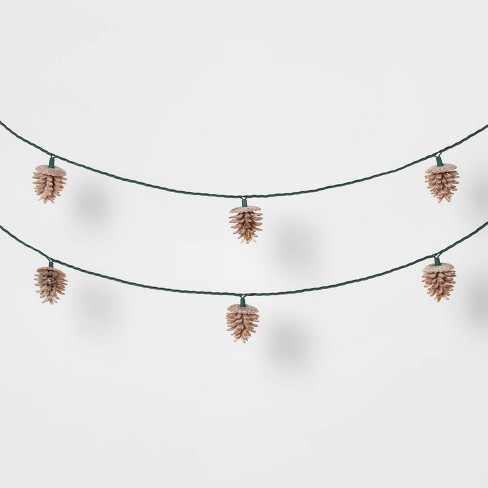 10ct Christmas Led String Lights With Sugared Pine Cones Warm White Gw Wondershop Target