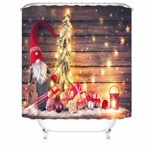 Santa Doll Gift Shower Curtains for Bathroom Waterproof Fabric Bath Curtain Durable Soft Stylish Bathroom Decor 72x72 Inch - 1 of 1