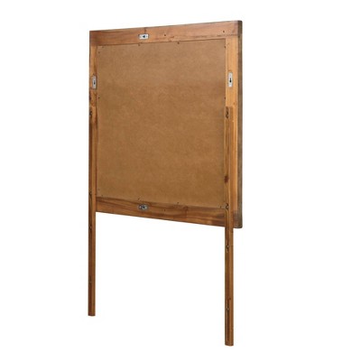 Sedona Toffee Brown Rectangular Wood Mirror with Beveled Glass