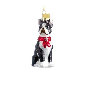 Kurt Adler Noble Gems Glass Ornament for Christmas Tree, Boston Terrier - 1 of 1