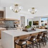 PAKOKULA 3-Light Gold Industrial Semi-Flush Mount Ceiling Light With Globe Frosted Glass Shade for Dinning Room Entryway - 3 of 4