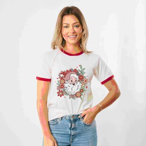 Simply Sage Market Floral Santa Ringer Tee - 1 of 4